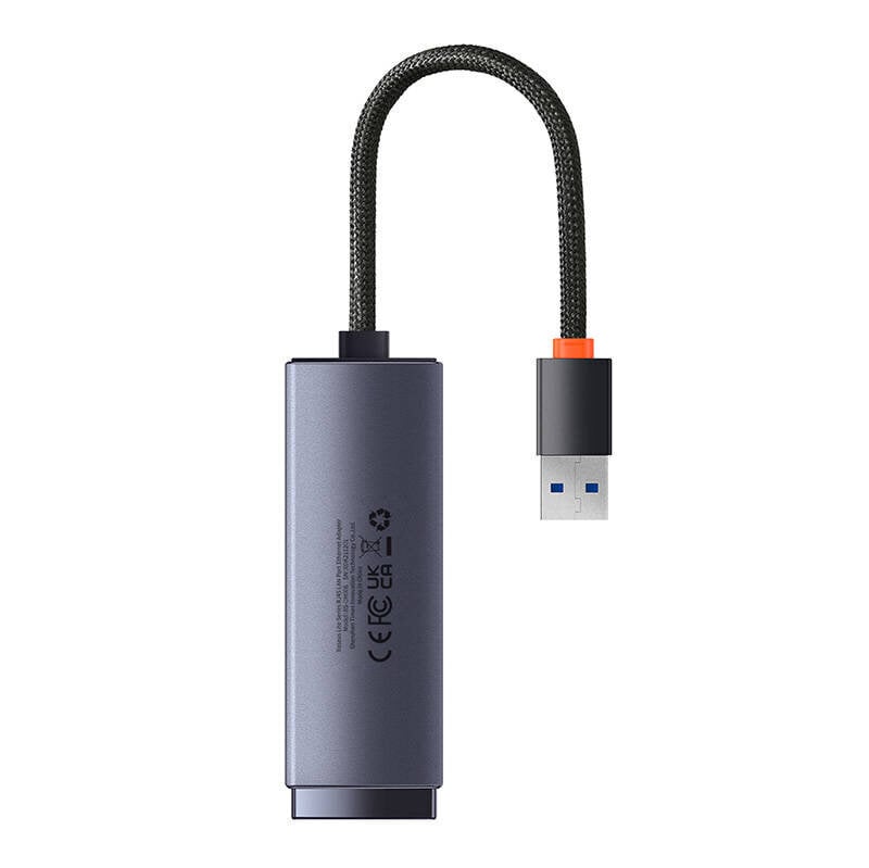 Adapter Baseus Lite Series USB to RJ45 network, 1000Mbps (gray) цена и информация | USB jagajad, adapterid | kaup24.ee