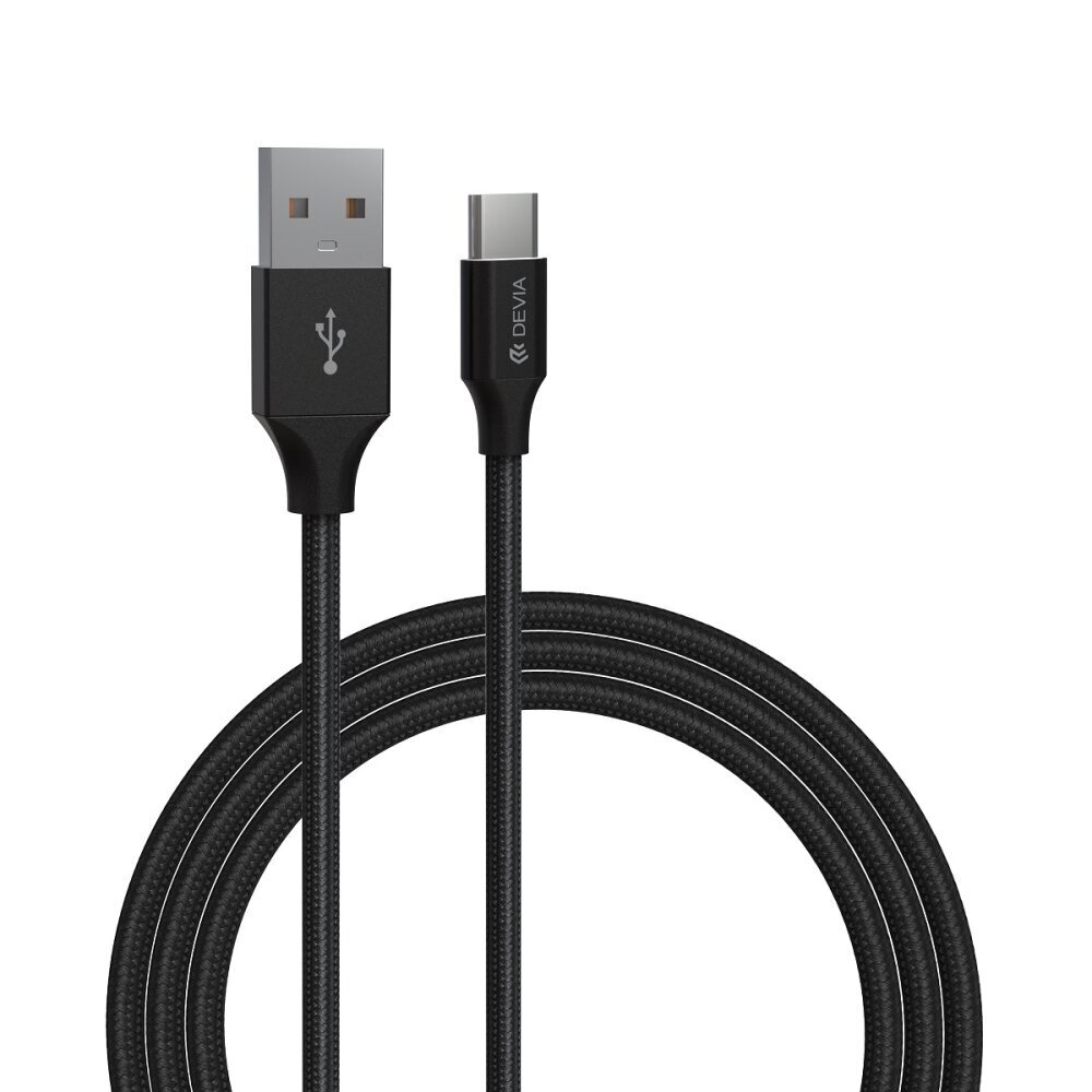 Devia cable Gracious USB - USB-C 2,0 m 2,1A black цена и информация | Mobiiltelefonide kaablid | kaup24.ee