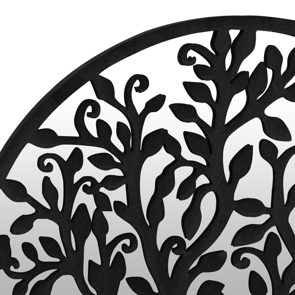 vidaXL aiapeegel, must, 60 x 2,5 cm, ümmargune, raud, õues kasutamiseks hind ja info | Peeglid | kaup24.ee
