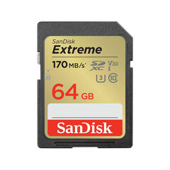 Карточка SanDisk Extreme SDXC 64GB цена и информация | Карты памяти для телефонов | kaup24.ee