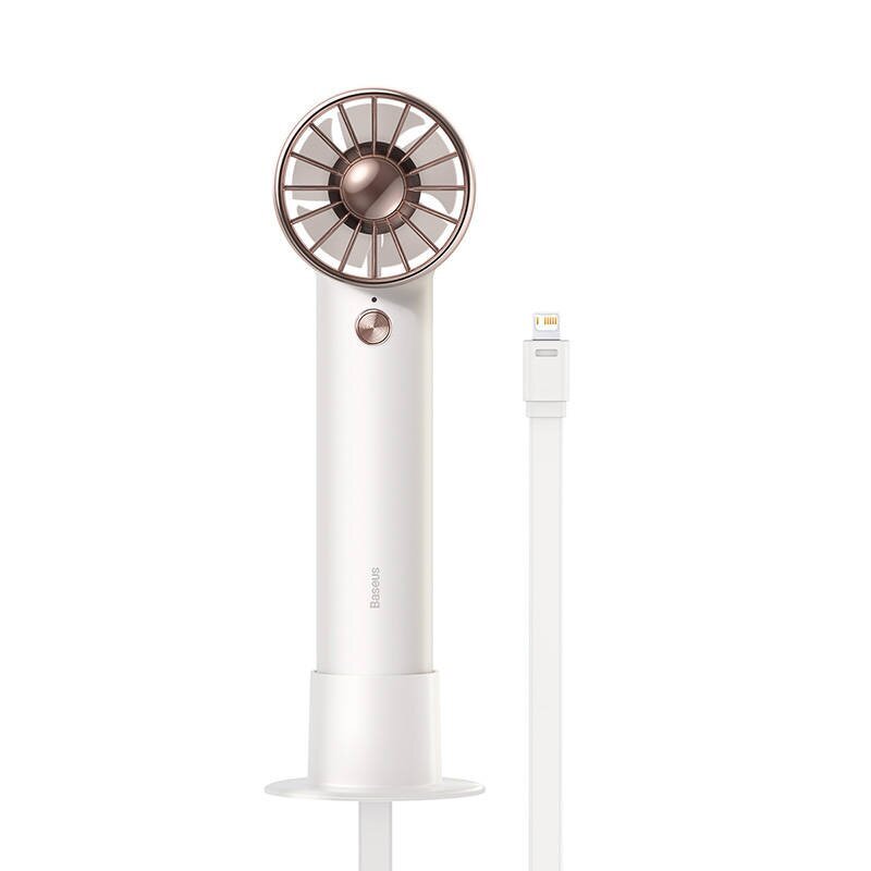 Baseus Flyer Turbine portable hand fan + Lightning cable (white) hind ja info | Ventilaatorid | kaup24.ee