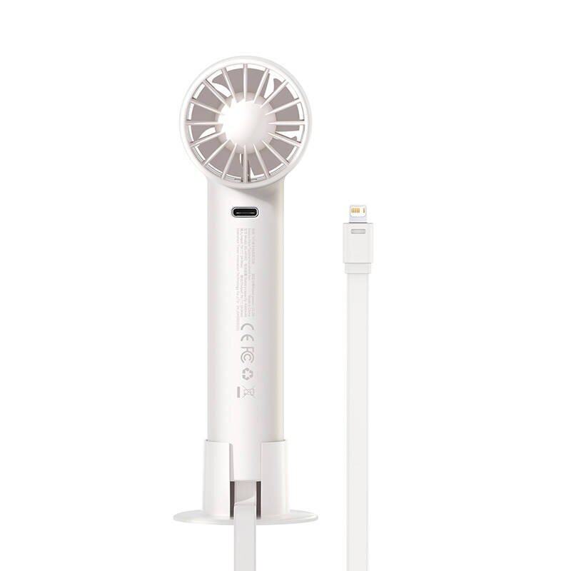 Baseus Flyer Turbine portable hand fan + Lightning cable (white) hind ja info | Ventilaatorid | kaup24.ee