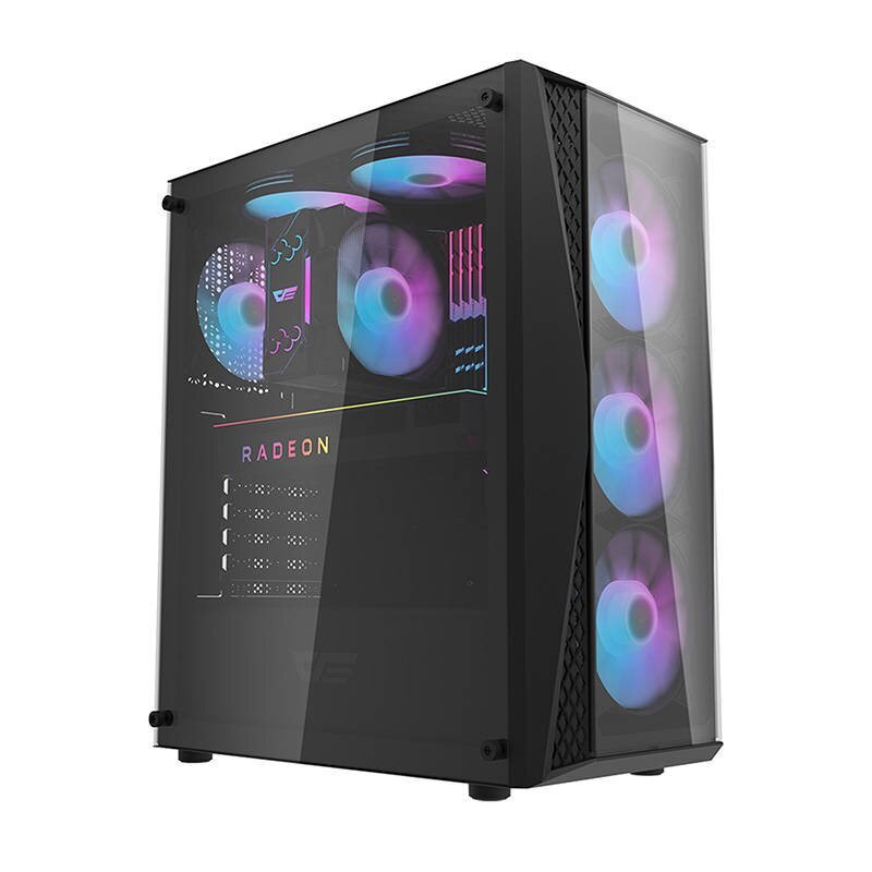 Darkflash DK352 Plus Computer Case with 4 fans (Black) цена и информация | Arvutikorpused | kaup24.ee