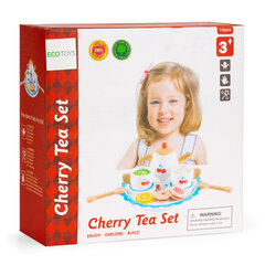 Деревянный игрушечный чайный сервиз Ecotoys, 14 предметов цена и информация | Игрушки для девочек | kaup24.ee