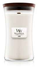 WoodWick lõhnaküünal Linen, 609,5 g hind ja info | Küünlad, küünlajalad | kaup24.ee