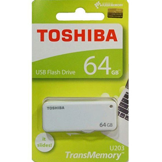 Mälupulk Toshiba U203, 64 GB USB 2.0, valge цена и информация | Mälupulgad | kaup24.ee