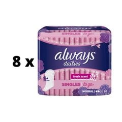 Hügieenipadjad ALWAYS Dailies to GO Fresh Scent 20, tk x 8 tk pakendis hind ja info | Tampoonid, hügieenisidemed, menstruaalanumad | kaup24.ee