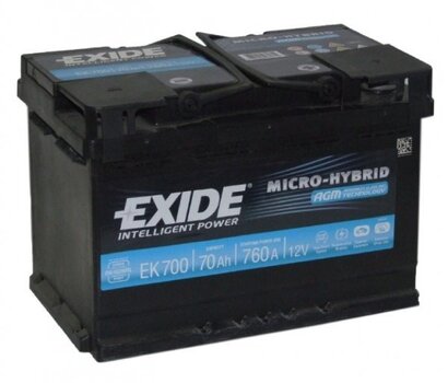 Аккумулятор EXIDE AGM Micro-Hybrid EK700 70Ah 760A AGM цена и информация | Аккумуляторы | kaup24.ee