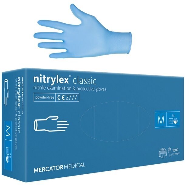 Nitriilkindad MERCATOR Nitrylex Classic M, 100 tk. hind ja info | Esmaabi | kaup24.ee