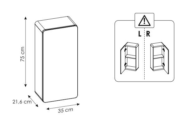 Seinakapp 75x35x22 cm ARUBA WHITE цена и информация | Vannitoakapid | kaup24.ee