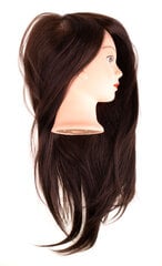 Парикмахерская голова с натуральными волосами, коричневая цена и информация | Аксессуары для волос | kaup24.ee