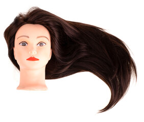 Парикмахерская голова с натуральными волосами, коричневая цена и информация | Аксессуары для волос | kaup24.ee