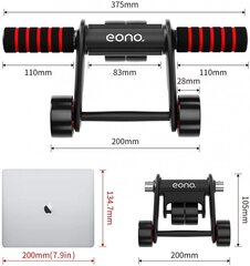 EONO Abdominal Roller kõhutrenažöör põlvematiga цена и информация | Тренажеры для пресса | kaup24.ee