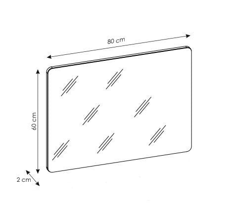 Vannitoa peegel 60x80 cm ARUBA цена и информация | Vannitoa peeglid | kaup24.ee