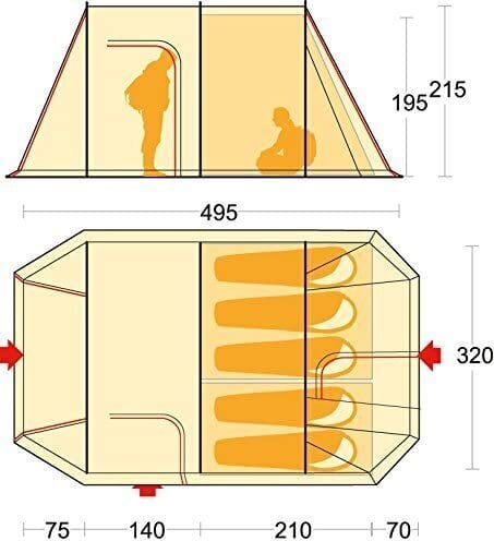 Telk Ferrino Chanty 5 Deluxe, valge hind ja info | Telgid | kaup24.ee