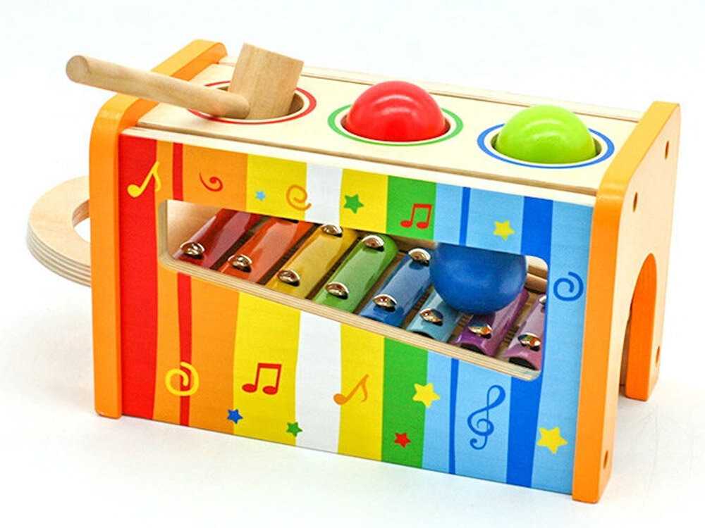 Puidust ksülofon, 2in1 hind ja info | Imikute mänguasjad | kaup24.ee