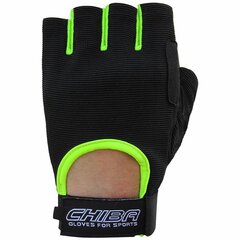 Treeningkindad Chiba Summertime Gloves, must / neoonkollane (M) hind ja info | Jõusaali kindad | kaup24.ee