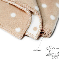 Детское шерстяное одеяло/плед из шерсти (New Zealand wool) La bebe™ Lambswool 70х100 Art.76387 Beige dots, 70х100 см цена и информация | Одеяла | kaup24.ee