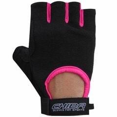 Treeningkindad Chiba Summertime Gloves, must / roosa (L) цена и информация | Перчатки для турника и фитнеса | kaup24.ee