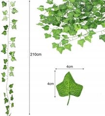12x искусственный плющ, искусственные листья плюща, искусственные цветы для украшения стен балкона, 25 м цена и информация | Искусственные цветы | kaup24.ee