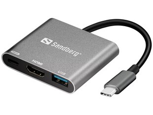 Sandberg 136-00, USB-C/USB-A/HDMI цена и информация | Адаптеры и USB-hub | kaup24.ee