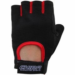 Treeningkindad Chiba Summertime Gloves, Must-punane (M) цена и информация | Перчатки для турника и фитнеса | kaup24.ee