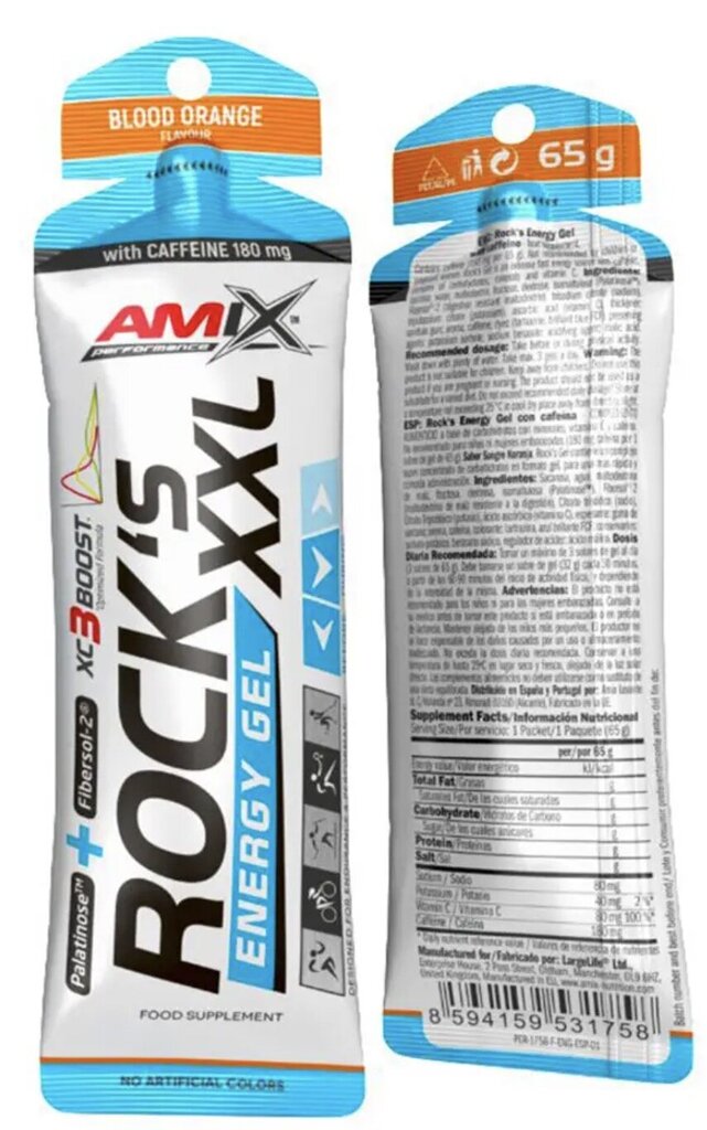 Amix Nutrition Rock's Gel XXL Free kofeiiniga 65 g hind ja info | Vitamiinid, toidulisandid, preparaadid tervise heaoluks | kaup24.ee