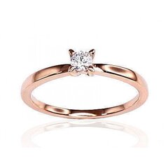 Sõrmus punasest kullast briljandiga Diamond Sky "Solitaire VIII", proov 585 4752263016958 цена и информация | Кольцо | kaup24.ee