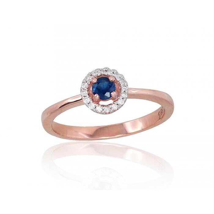 Sõrmus punasest kullast briljandiga Diamond Sky "Charm X", proov 585 4752263015029 hind ja info | Sõrmused | kaup24.ee