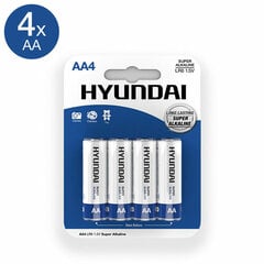 Hyundai Super Alkaline AA elemendid, 4 tk. hind ja info | Patareid | kaup24.ee