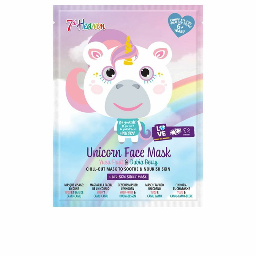 Näomask 7th Heaven Animal Unicorn Elujõudu andev hooldus (1 uds) hind ja info | Laste ja ema kosmeetika | kaup24.ee