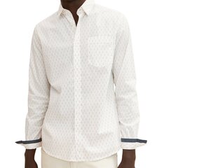 Мужская рубашка Tom Tailor, натурально-белого цвета цена и информация | Мужские рубашки | kaup24.ee