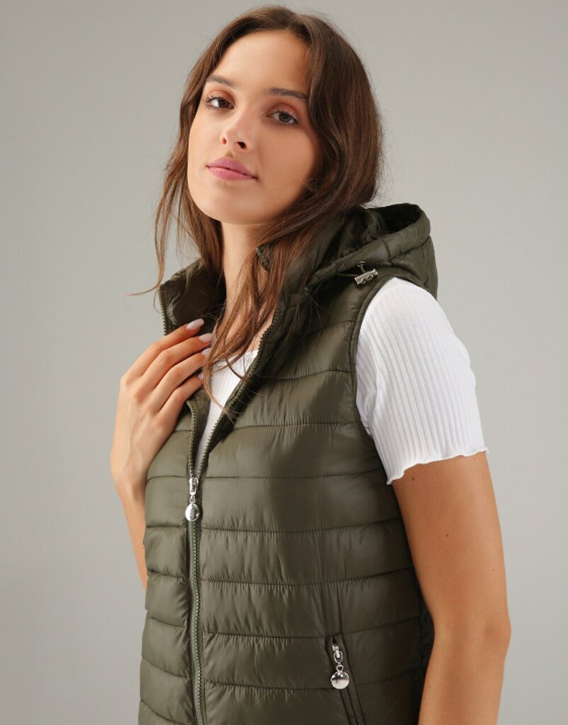 Naiste vest Dia, pluss suuruses, khaki hind ja info | Naiste vestid | kaup24.ee