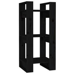 vidaXL raamaturiiul/ruumijagaja, must, 41 x 35 x 91 cm, männipuit hind ja info | Riiulid | kaup24.ee