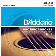 Струны для акустической гитары D'Addario EJ16 .012 цена и информация | Принадлежности для музыкальных инструментов | kaup24.ee