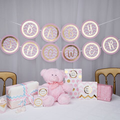 Vanik "Baby Shower", roosakas kuldne (2,5 m) hind ja info | Peokaunistused | kaup24.ee