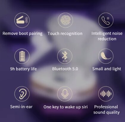 Elegantne Bluetooth 5.0 juhtmevabad spordi Bluetooth-kõrvaklapid Powerbank ümbrisega Digitaalne ekraan Stereo Bluetooth-kõrvaklappide tugi IOS/Android , valge цена и информация | Kõrvaklapid | kaup24.ee