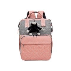 Рюкзак-сумочка для мамы, розовый/серый с USB-кабелем цена и информация | Аксессуары для колясок | kaup24.ee