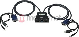 KVM-lüliti Manhattan 2-pordiline KVM VGA / USB 2x1 lüliti 3,5 mm helitoega hind ja info | Lülitid (Switch) | kaup24.ee