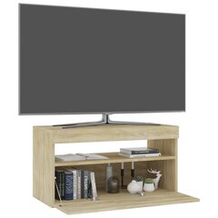 vidaXL telerialus LED-tuledega, Sonoma tamm, 75x35x40 cm цена и информация | Тумбы под телевизор | kaup24.ee