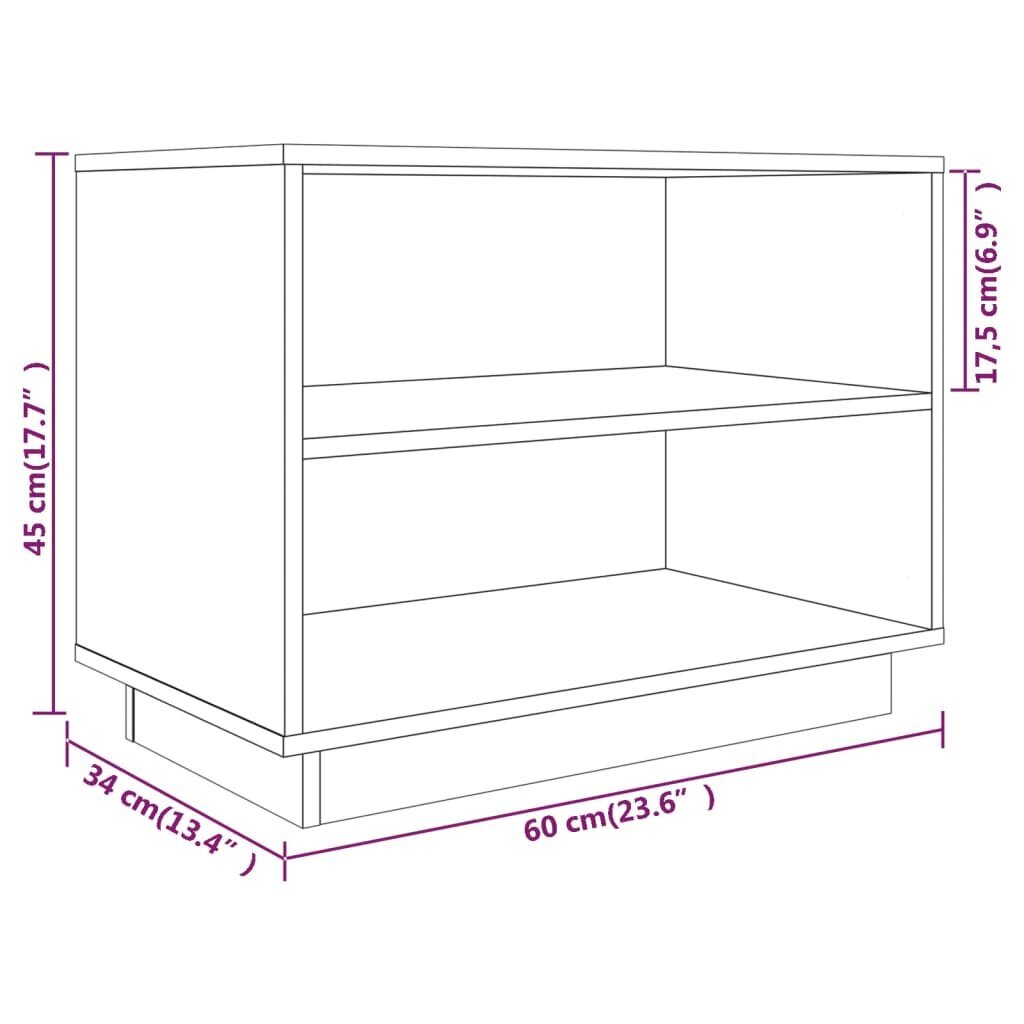 vidaXL kingakapp, meepruun, 60x34x45 cm, männipuit цена и информация | Jalatsikapid, jalatsiriiulid | kaup24.ee