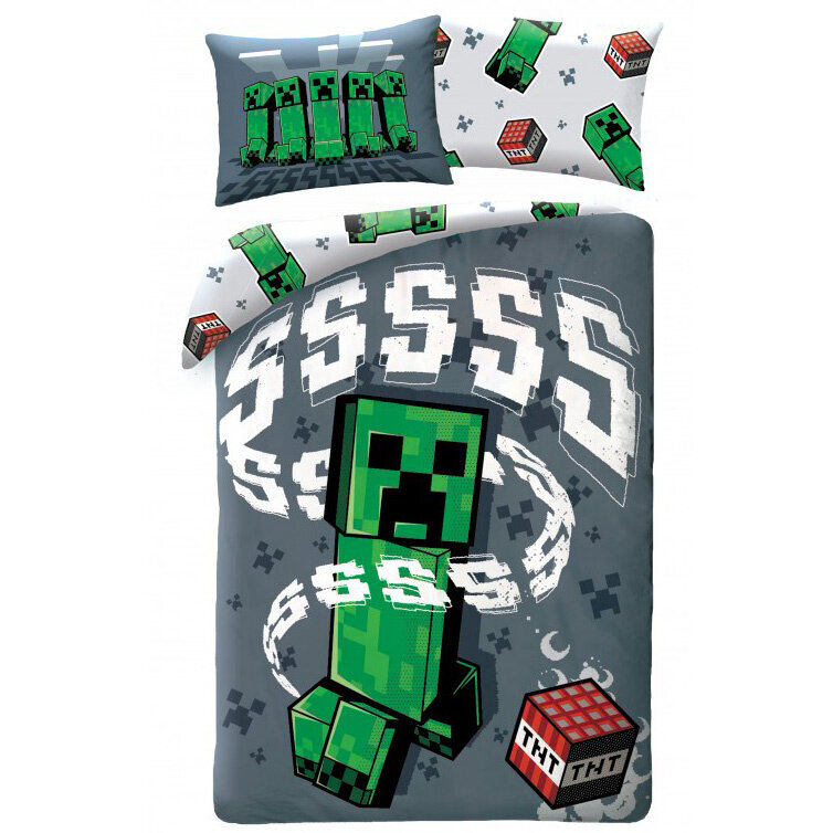 Laste voodipesukomplekt Minecraft, 140x200, 2-osaline hind ja info | Beebide ja laste voodipesu | kaup24.ee