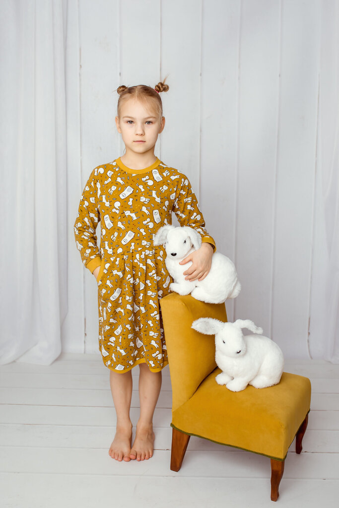 Tüdrukute pusakleit Safal Kids, "metsloomadega", nahasõbralik öko-tex sertifikaadiga kangas, valmistatud Eestis цена и информация | Tüdrukute kleidid | kaup24.ee