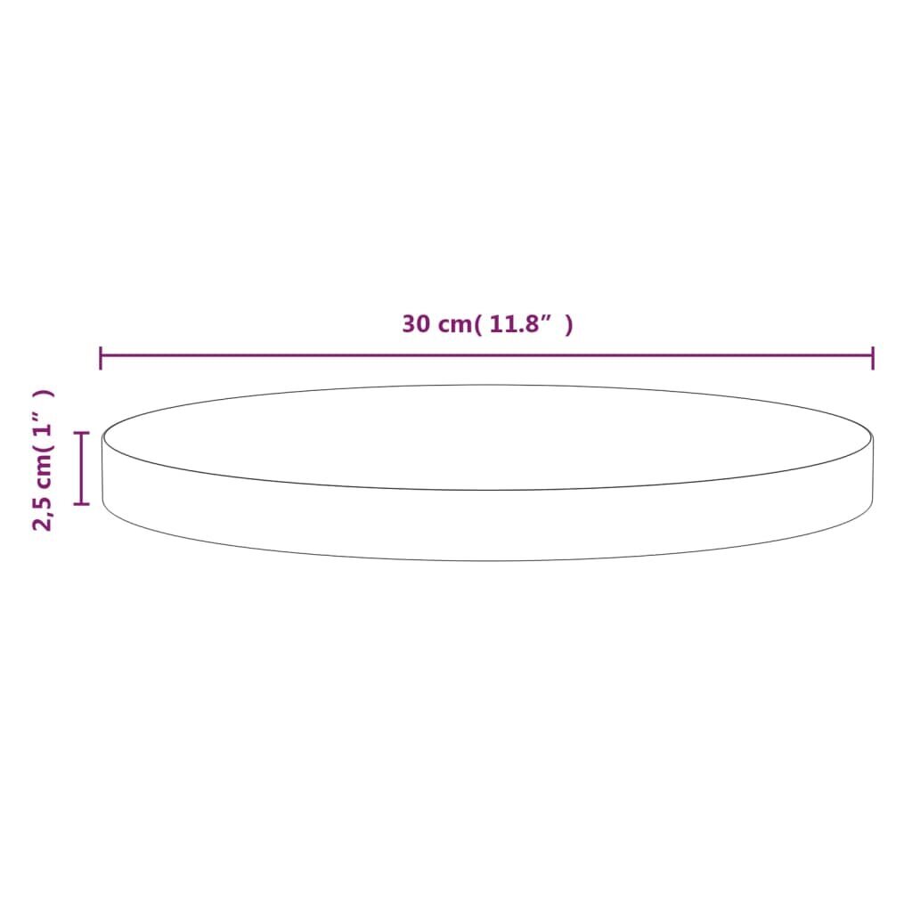 vidaXL lauaplaat Ø30x2,5 cm, männipuit цена и информация | Lauaplaadid | kaup24.ee