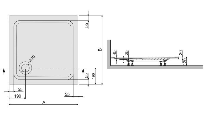 Dušialus Sanplast Free Line B/Free 80x80x2,5 hind ja info | Dušialused | kaup24.ee