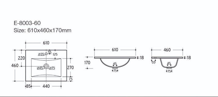 Keraamiline mööblivalamu 80cm LAVA BLACK 60, matt must цена и информация | Kraanikausid, valamud | kaup24.ee