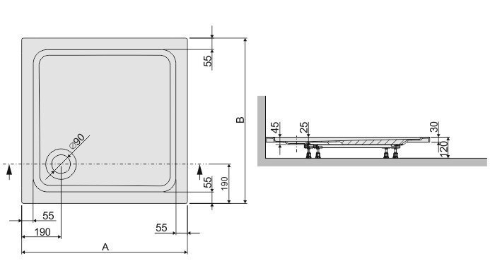 Dušialus Sanplast Free Line B/Free 100x100x2,5 цена и информация | Dušialused | kaup24.ee