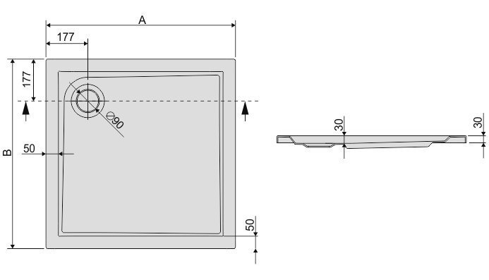 Dušialus Sanplast Prestige B/PR 80x80x3 цена и информация | Dušialused | kaup24.ee