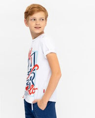 Poiste T-särk trükiga Gulliver, valge hind ja info | Poiste särgid | kaup24.ee