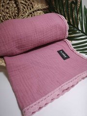 Высококачественное муслиновое одеяло / плед La bebe™ Muslin Blanket Art.132866 Pink, 70x100 см цена и информация | Детское постельное бельё | kaup24.ee